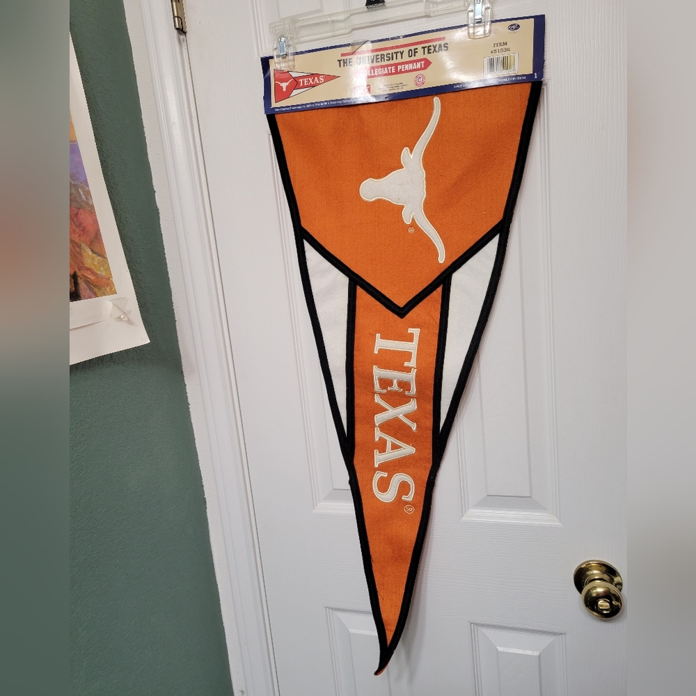 UT Texas University of Texas Longhorns Pennant Flag Wall Hanging with Bevo  NEW